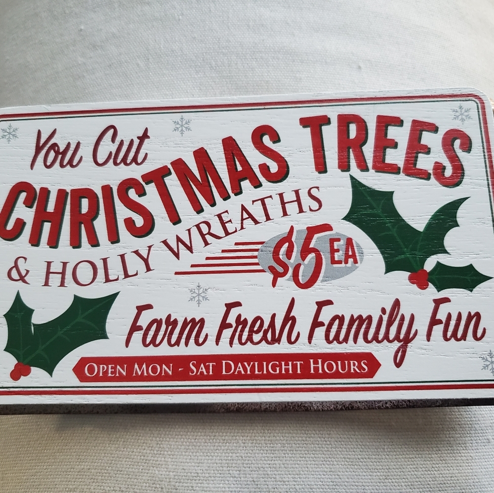 Wood and metal Christmas sign